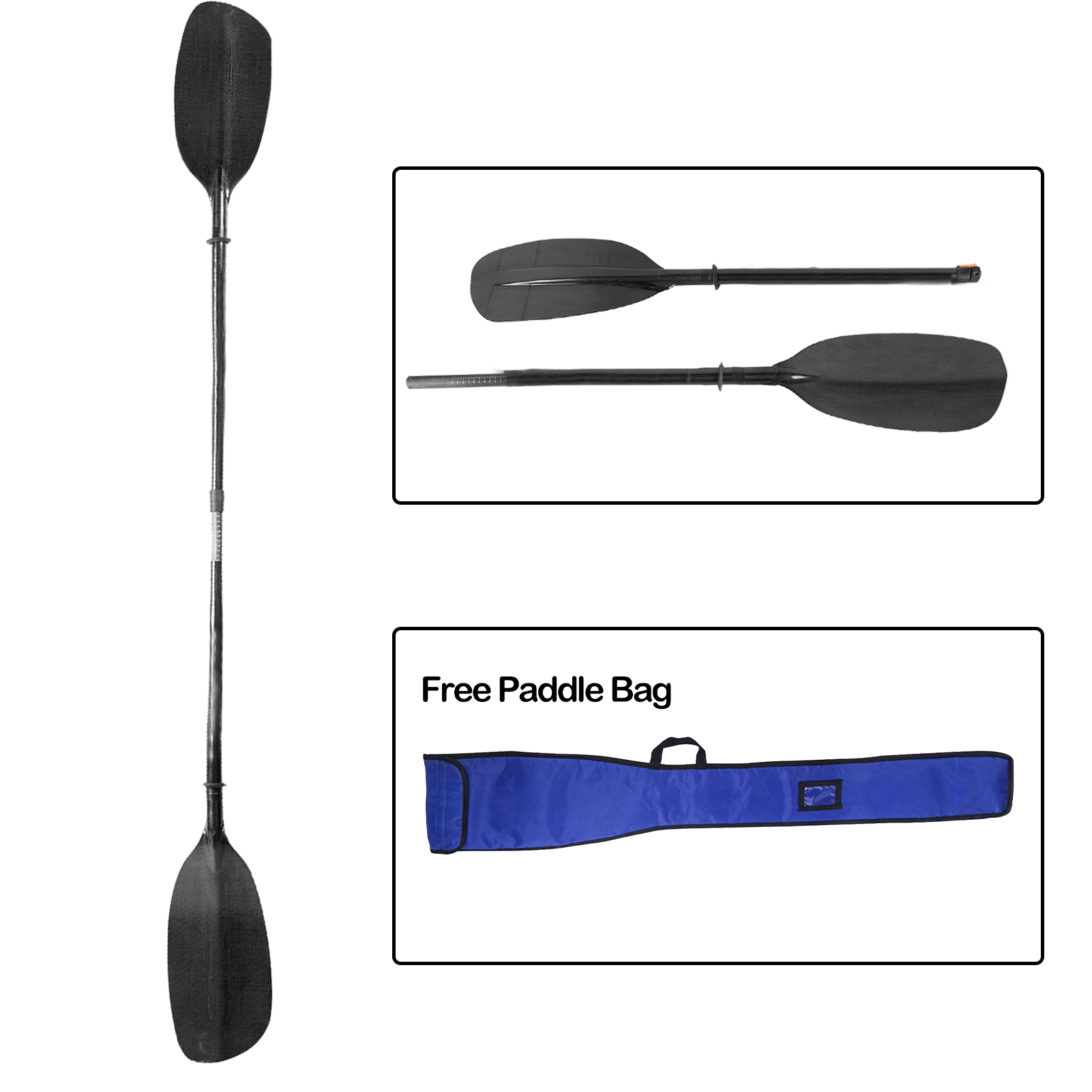 Kayak Paddle Carbon - 카본 화이트 워터 패들, 스트레이트 샤프트