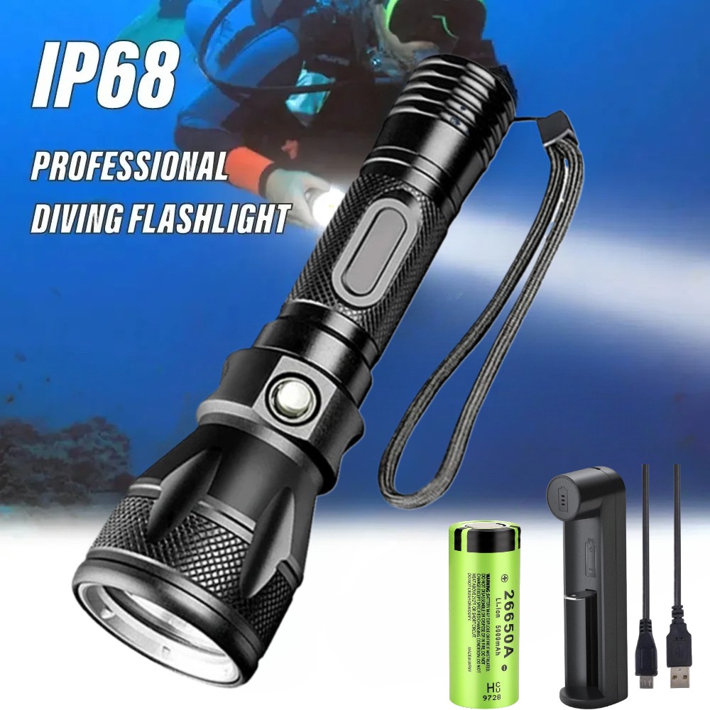 Underwater Flashlight - 전문 스쿠버 다이빙 손전등 LED 다이빙