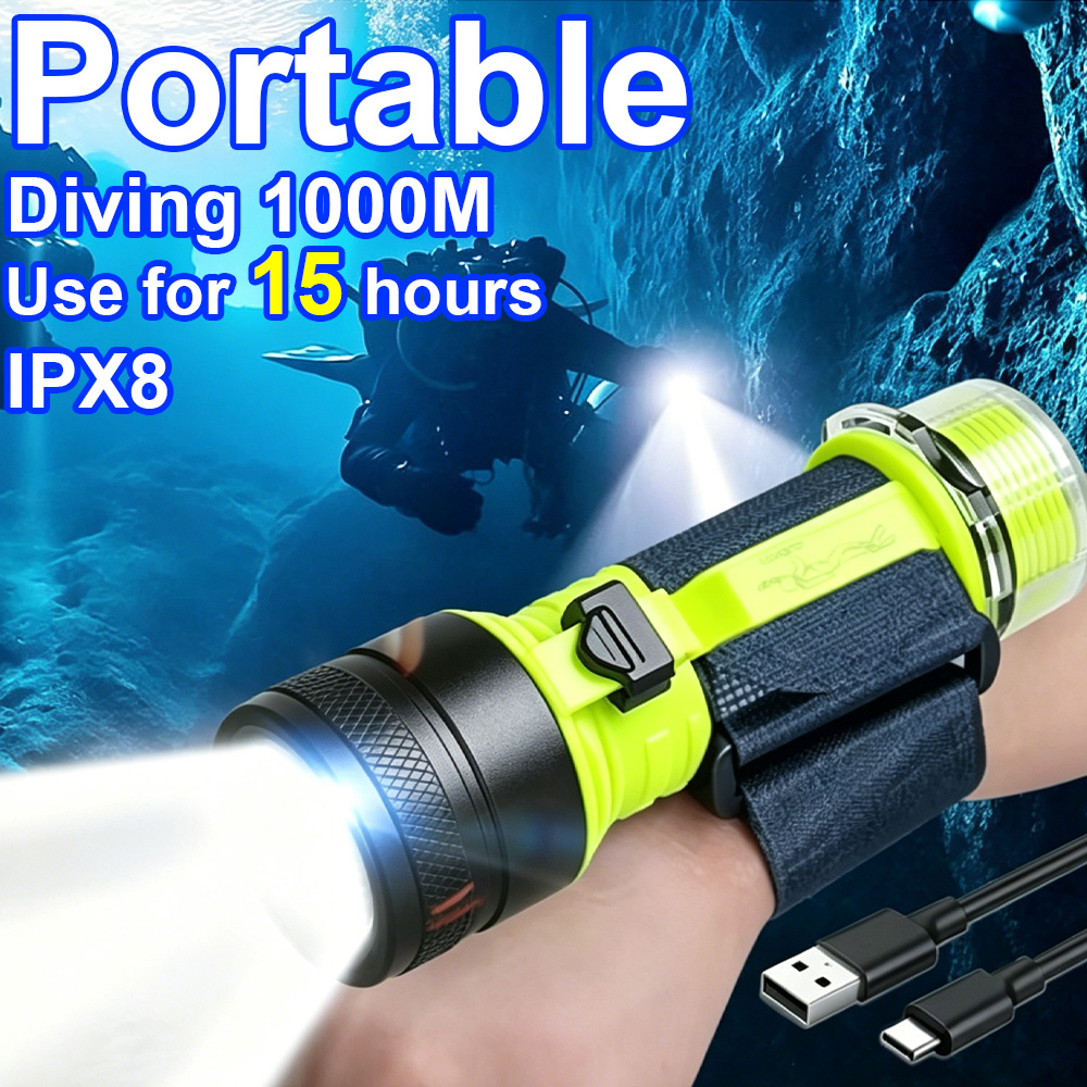 Underwater Flashlight - 새로운 휴대용 전문 LED 다이빙 손전등