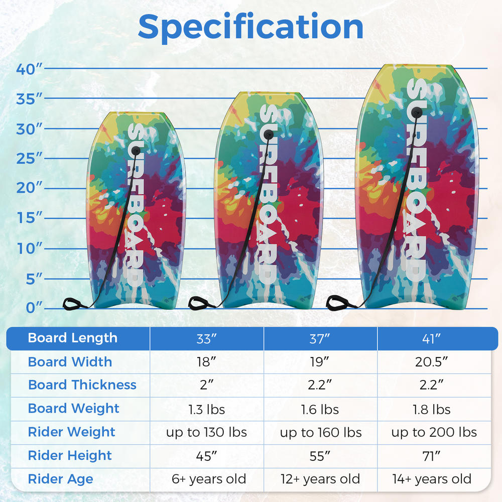 33/37/41인치 경량 바디보드 부기보드 (EPS 코 - Bodyboard Boogie Board 리뷰 및 가격