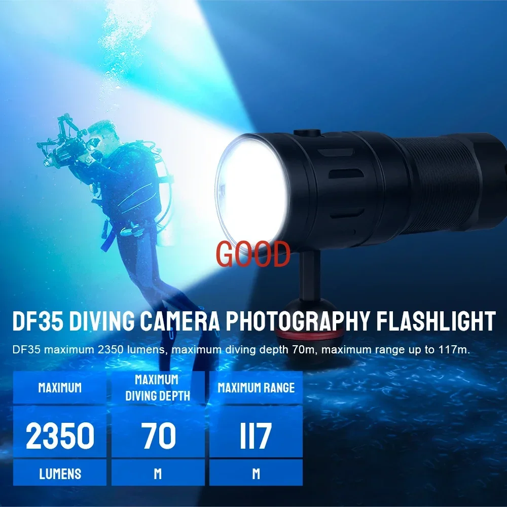 트러스트파이어 DF35 다이빙 플래시라이트 2350루멘 - Underwater Flashlight 리뷰 및 가격