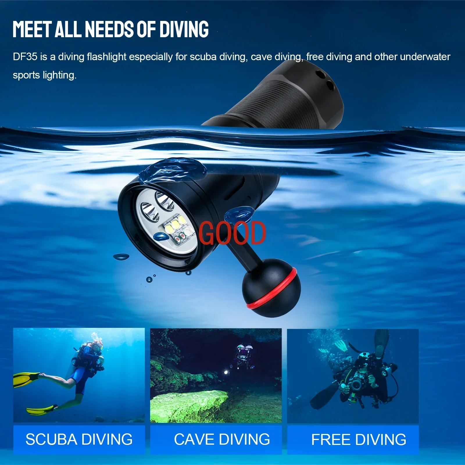 트러스트파이어 DF35 다이빙 플래시라이트 2350루멘 - Underwater Flashlight 리뷰 및 가격