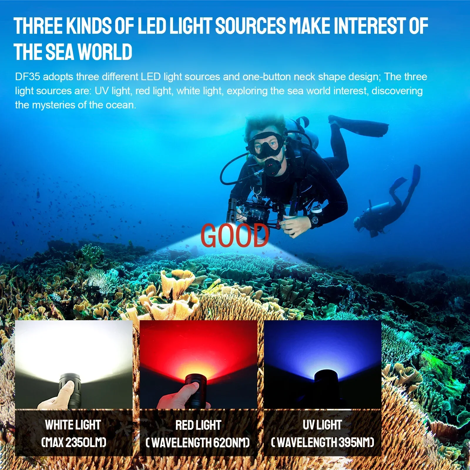 트러스트파이어 DF35 다이빙 플래시라이트 2350루멘 - Underwater Flashlight 리뷰 및 가격