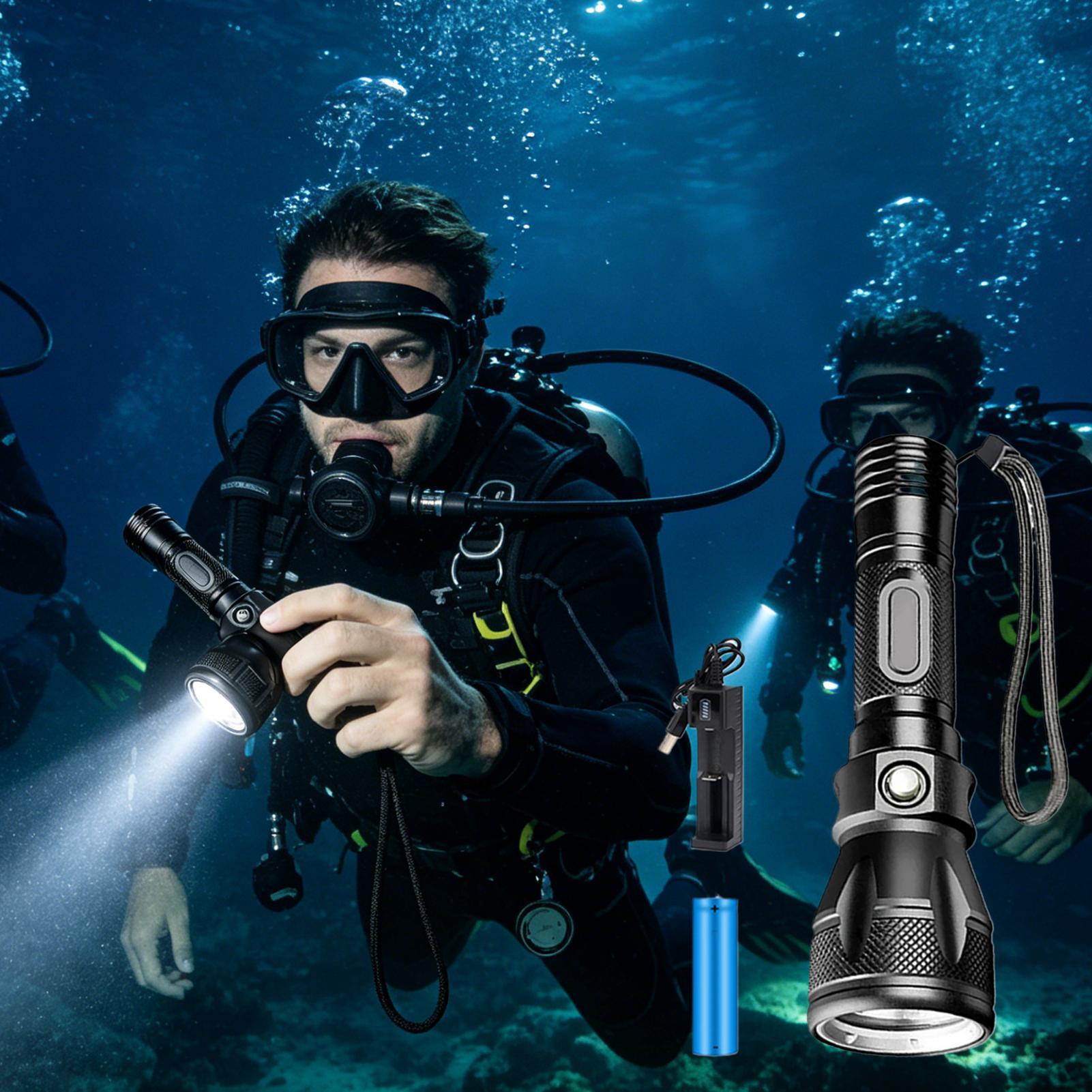 3가지 모드 강력 충전식 방수 LED 다이빙 플래시라이 - Underwater Flashlight 리뷰 및 가격