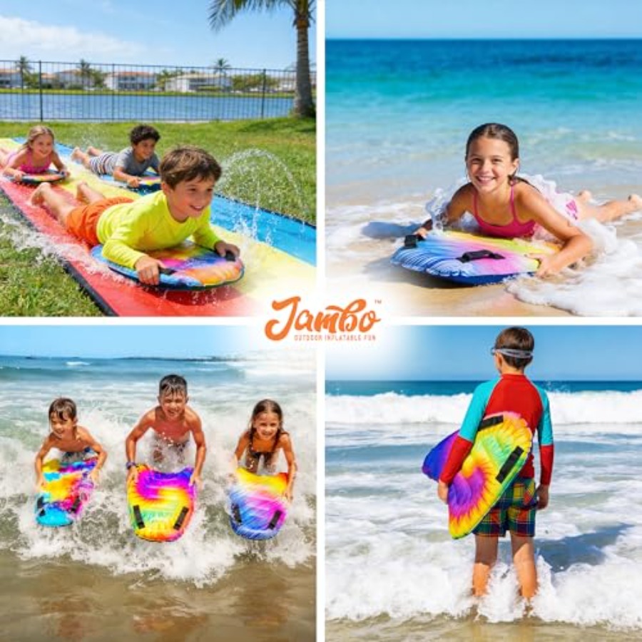 워터 슬라이드용 손잡이가 있는 4팩 풍선형 서핑 바디보 - Bodyboard Boogie Board 리뷰 및 가격